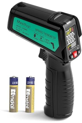 Termometro a infrarossi, Termometro a temperatura laser, emissività regolabile, misura massima, superficie senza contatto, pistola termica digitale IR per alimenti, cucina, barbecue, forno per pizza