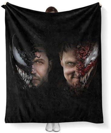 CHENGHUO Venom Kuscheldecke Flauschig- Anime Deckegeschenk Für Freund -Couch Decken Aus Fleece Geschenke,Decke Kinder,Wohndecke Sofa-Decke Tagesdecke (A,100x135)