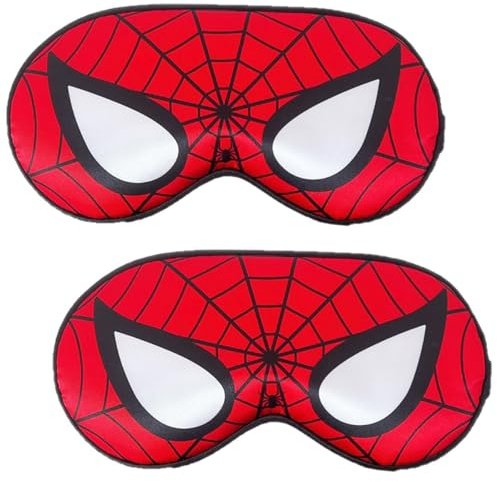 2 Stück Schlafmaske Kinder, Schlafbrille Seide, Manta Sleep Mask, Cartoon Augenbinde Schlafen, Weich und hautfreundlich, Einstellbar zur Verbesserung der Schlafqualität