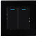 Interruptor Empotrable De Pared De Cristal Templado - Interruptor Doble，Fácil De Limpiar Con Indicador Fluorescente (negro)