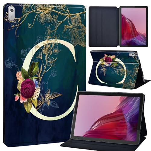 Case For Lenovo Tab M9 2023 9 Inch (TB-310FU), Slim Smart Cover Stand Folio Case for Lenovo M9 TB-310FU PU Leather Case Tri-Fold Tablet Cover (initial letter C)