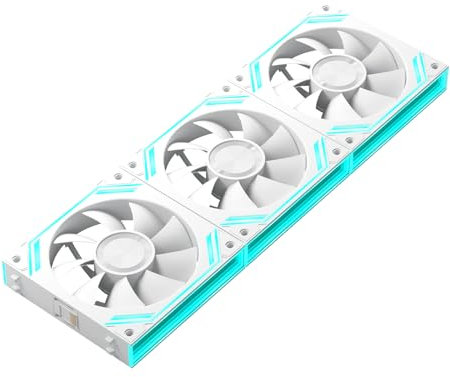 iHTP G120PRO 120mm ARGB Case Fan, Daisy-Chain Connection, up to 1850RPM CPU Fan 3-Pack(White)