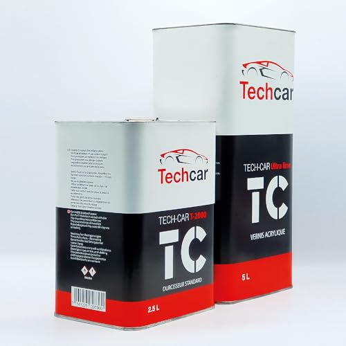 TECHCAR Vernis acrylique 5l + Durcisseur 2l5 Carrosserie