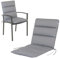 HAVE A SEAT Living Gartenstuhlauflage Niedriglehner 100x48 cm – Komfortpolsterung & ca. 3 cm Dick – Wetterfest & Waschbar bis 95°C – 1er Set – Silbergrau | Serie Flair