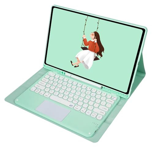 JZCZMCE Tastatur Hülle für Samsung Galaxy Tab S6 Lite 10.4'' 2024/2022/2020 Tablet SM-P610/P613/P615/P619, Abnehmbare Kabellose Tastatur mit Touchpad, Soft Schutzhülle mit Pencil Halter,Grün