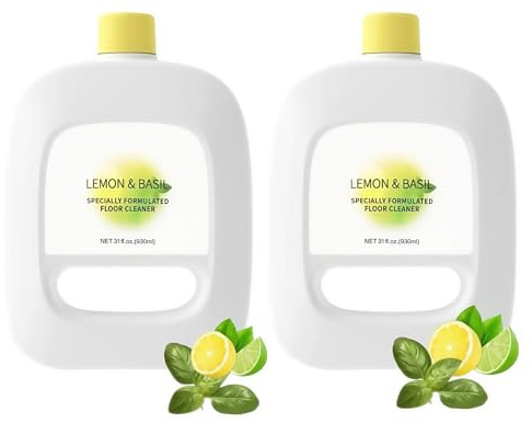 2er-Pack Bodenreinigungslösung mit Zitronenduft, je 930 ml, kompatibel mit Narwal Freo/Freo X Ultra/J1/J2/J3/J4/J5/S1/S2 Wischrobotern, konzentriertes Reinigungsmittel for alle Böden