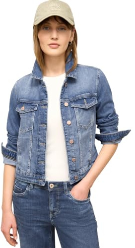 Street One Studio Damen Jeansjacke mit Knöpfen und Backprint