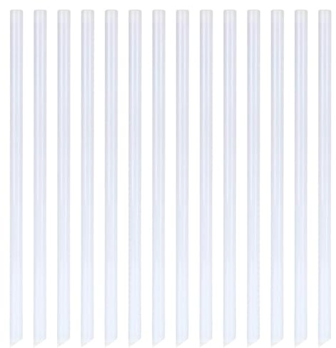Xyedyaup 100 Pcs Clear Straws 190 Mm X 6 Mm Reusable Craft Straws White（Pointed Tip Straws）