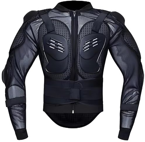 YuanDiann Veste de protection pour moto - Équipement de protection du corps - Armure de motocross - Vêtement de course - Veste de protection pour homme et femme, Noir , 5XL