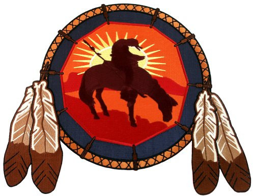 Dreamcatcher Embroidered Patch Native American End of The Trail Icon Large Iron-On Indian Symbol