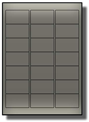Label Planet® 21 Per Page/Sheet, 5 Sheets (105 Metallic Silver Sticky Labels), All Purpose Blank A4 Address Shipping Stickers, for Laser Printer Only, UK LP21/63 LS, 63.5 x 38.1 MM