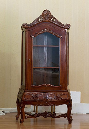 Kunibert Rokokoschrank Barockschrank Vitrinenschrank Louis Seize Schrank Nussbaum Höhe198cm xBreite100cm Wohnbereich