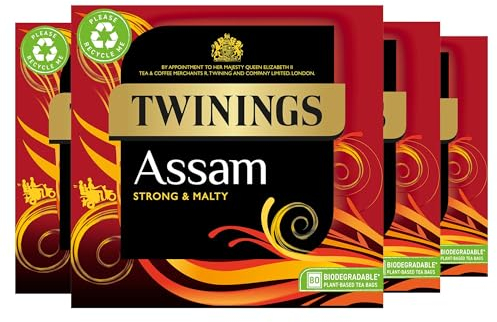 Twinings Assam Tea | Strong, Bold & Malty Black Tea | Refreshing & invigorating Indian Tea Blend | Multipack Bulk Buy, 320 (4 x 80) Biodegradable Tea Bags