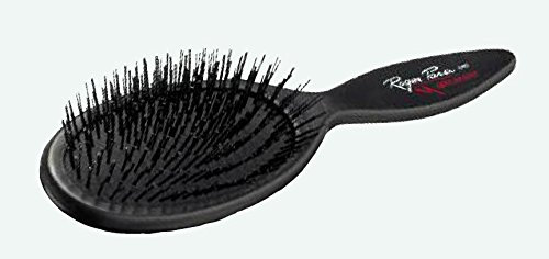 Roger Para Oval Schwarz Antistatisch 11-reihige Nylonborsten 1 x Massage-Pneumatikbürste für Alle Haartypen - Alle Altersgruppen - Unisex