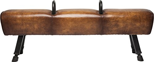 Kare Design Bank Gym Gabby 153cm, gepolsterte, schmale Sitzbank, Leder Sitzbank, braun (H/B/T) 60x153x33cm