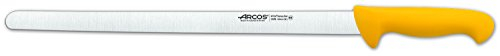 Arcos Serie 2900 - Cuchillo Fiambre Flexible - Hoja de Acero Inoxidable NITRUM de 400 mm - Mango inyectado en Polipropileno Color amarillo