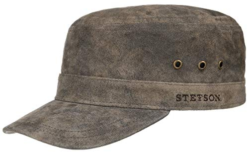 Stetson Raymore Pigskin Army Cap Military Urban Cap Leder Herren Damen Frühjahr Sommer Dunkelbraun One Size
