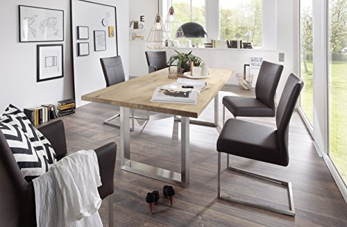 Holzwerk Esstisch Wildeiche Massivholztisch 180x100 echte 4cm dick Tisch NEU OVP gerade Kante (200x100)