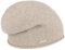 Seeberger Kaschmir Beanie mit Rollrand Kaschmirmütze Strickmütze Wintermütze Mütze Long (One Size - beige)