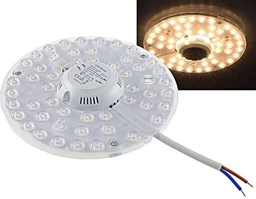 ChiliTec LED Ring Modul mit Magnethalter 24W Ø18cm 2680 Lumen 230V Ringlampe Umbau Set für Deckenleuchten Anschlussfertig 3000k / Warmweiß