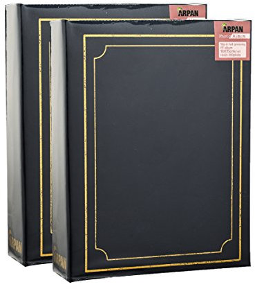 Arpan Photo Album 6x4/10 x 15cm for 200 Photos, Slip in Case Padded Album Pack of 2 (Blue Padded)