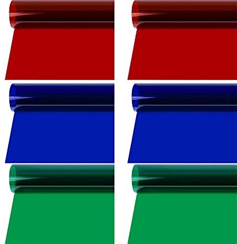 Selens 6PCS 40x50cm Lighting Gels Filter Red Blue Green Light Flash Gel Color Correction Transparent Sheets Overlays for 800W Red Head Strobe Spotlight Speedlite Photography Props Photo Studio