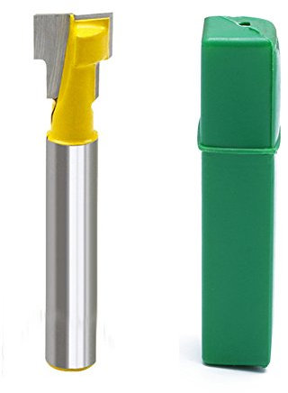 Fivekim 3,8 Zoll T-Slot Cutter 1,4 Zoll Shank Stahl Handle Milling Woodworking Router Bit,