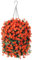 MJFloria Artificial Fake Fall Hanging Flowers Plants Baskets for Outdoor Outside, Faux Silk Autumn Orange Orchid Trailing Vines in Planter Realistic UV Resistant for Balcony Porch Decor