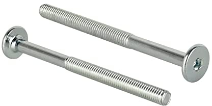 woplus Flachkopfschrauben Möbelschrauben Möbelverbinder Stahl Verzinkt M6 x 80mm Flachkopf Antrieb:Innensechskant SW4 (10 Stück M6 x 80mm)