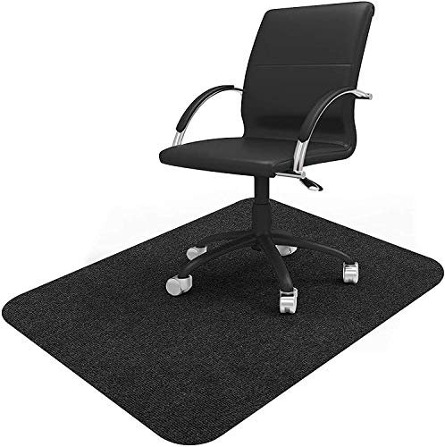 Office Chair Mat for Hardwood Floor, 140 x 90 cm Desk Chair Mats for Carpet, Non-slip Computer Chair Mat for Hard Floor, Carpet Protector Chair Mats for Home, Office Rolling Chair (Black)