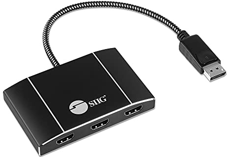 SIIG 3 Port DisplayPort 1.4 to HDMI MST Hub 4K - 1x3 DP 1.4 to HDMI Multi Monitor Splitter and Adapter - for Windows PCs and Laptops (NOT for Mac OS) CE-DP0Q11-S1