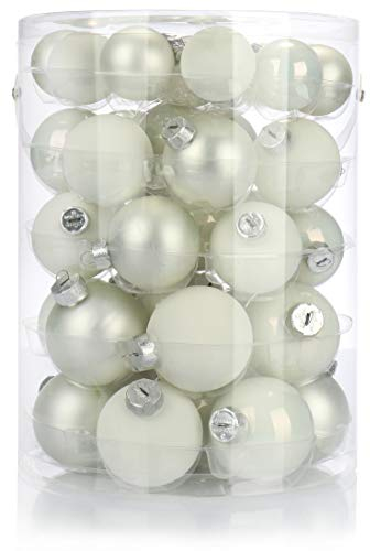 com-four® 44x Christbaumkugel in verschiedenen Größen - Weihnachtskugel für den Weihnachtsbaum - Christbaumschmuck aus Glas