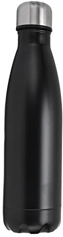 Bottiglie d'acqua, borraccia termica in acciaio inossidabile resistente alla ruggine per sport all'aria aperta a scuola per escursioni in campeggio(Nero opaco)