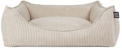 Mypado Cord Hundebett Cordula edel samtig und weich Gr. M Füllung Visco-Schaumstoff, Farbe Creme