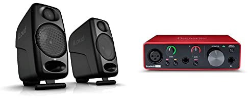 IK Multimedia iLoud Micro Monitor Speaker, Black & Focusrite Scarlett Solo 3rd Gen USB Audio Interface, for the Guitarist, Vocalist, Podcaster or Producer, Studio Quality Sound