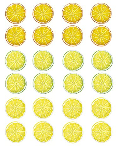 24 pcs,Limoni Artificiali,Frutta Finta Limoni,Frutta Artificiale Limone,Decorazione Imitazione Fetta Di Limone,Decorazione Decorazione Frutta,Per Decorazione Festa/Oggetti Fotografici (tre colori)