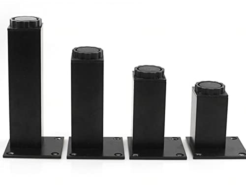 Pieds De Meubles Réglables 10cm 12cm 15cm 20cm 25cm 30cm 40cm,Pieds De Table Métal,Jambes De Remplacement Diy,Noir/Argent,Pieds De Meubles Pour Canapé Bureau Table Basse,4 Pieces,Black-40cm/15.7in