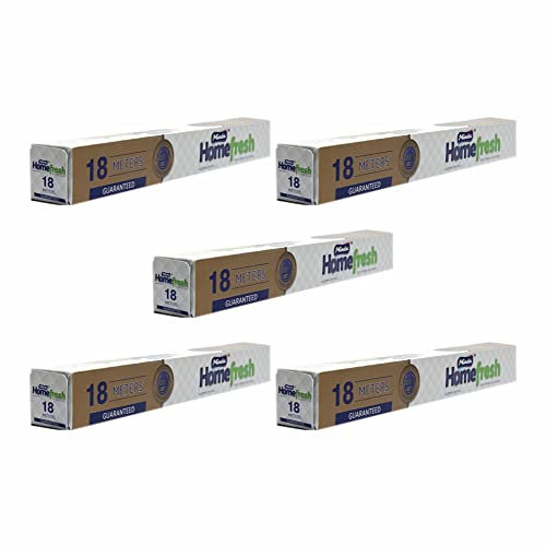 5 Rolls x 18M Aluminium Foil Paper 10.5 Micron 29.5cm x 18m Tin Foil Recyclable Aluminium Sandwich Sheet Wrapping Paper Foil Wrap Food Service Catering - Grilling Baking Roasting Home Restaurant