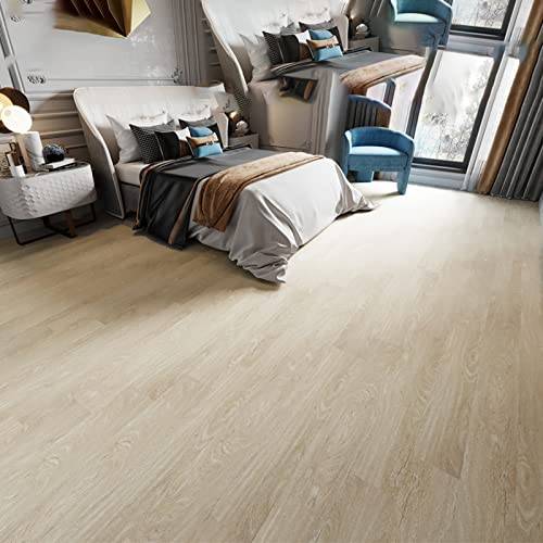 HARICSET Venylbodenbelag klick Vinyl-Fliesen Vinylboden Dielenboden Dünn Fliesen für Fußbodenheizung Wasserdicht(Size:3sqm,Color:9016)