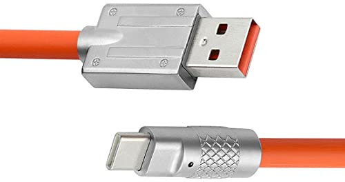chenyang Câble USB vers USB C, USB 2.0 mâle vers USB C mâle, ultra doux, 120 W, charge rapide, transfert de données, câble d'extension de 1 m avec indicateur de charge