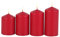 BURI Adventskerzen rot 4er Stumpenkerzen Weihnachtskerze Stufenkerzen Stumpen Kerze Weihnachten 1.Advent - 4. Advent