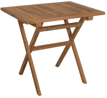 Yoursol Klapptisch Woodie 80 x 60 cm, Teak, witterungsbeständig, zusammenklappbar, Gartentisch