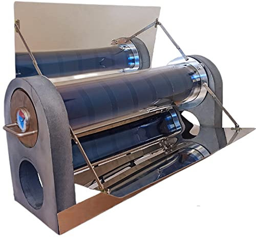 Four solaire, gril solaire extérieur portable, avec thermomètre, la température à l'intérieur du tube peut atteindre 120-240°, tube sous vide de grande capacité de 4,5 l, pour 3-4 personnes