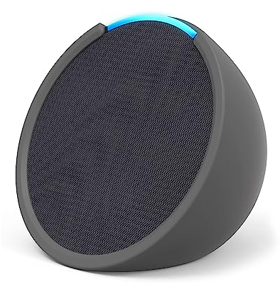 Echo Pop | Kompakter und smarter Bluetooth-Lautsprecher mit vollem Klang und Alexa | Anthrazit + „Made for Amazon“: Sleeve für Echo Pop (2023er Version), Grau