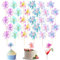 30 Pcs Cupcake Toppers, Cake Decorating Kits, Sparkle Tinsel Firework Cake Toppers For For Baby Shower Diy Birthday Party Wedding Valentine's Day (30pcs-6 Colours)