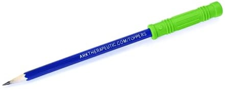 ARK® Beiß- und Kauaufsatz für Stifte in verschiedenen Stärken und Formen + Bleistift - Sensory Kauaufsatz, Beißblock, Kauen, Zahnen (mittel, lindgrün, Lichtschwert)