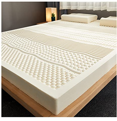 100 % Naturlatex, organisch, atmungsaktiv und bequem, langlebig und nicht leicht zu falten, Memory-Schaum-Matratzenauflage, Naturlatex-Matratze, 7,5 cm