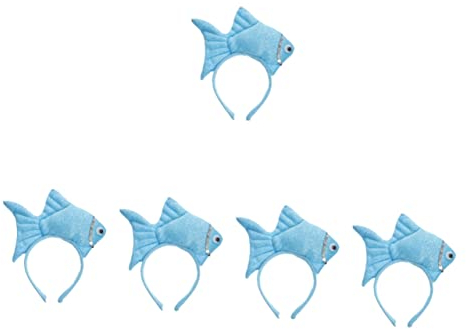 Toyvian 5st Tierische Kopfbedeckung Plüsch Haarband Stirnband Plüsch Tierohren-Stirnband FüR Kinder Fisch Kopfbedeckung Haarreifen Stoff Kleiner Sommer Fräulein FüR KostüMpartys Und Karneval