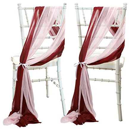 MOTUZP 16pcs Gang Dekorationen Hochzeit Zeremonie Ais Brautdusche Stuhl Dekorationen [Rot] Vorhänge Dekoration, Hochzeit Stuhlhussen für Par