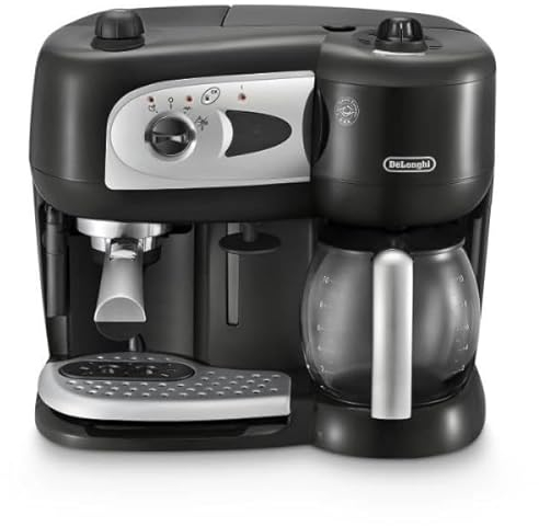 De'Longhi BCO261B.1 Machine à café Espresso Combinée, Pour espresso manuel ou café filtre, Capacité jusqu'à 10 tasses, idéale pour toute la famille